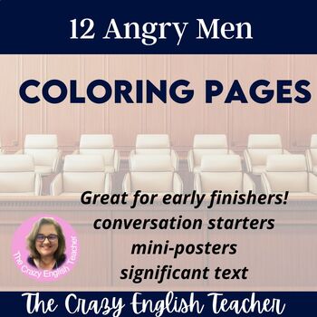 Preview of Twelve Angry Men Coloring Pages/Mini-Posters digital resource Google Slides™