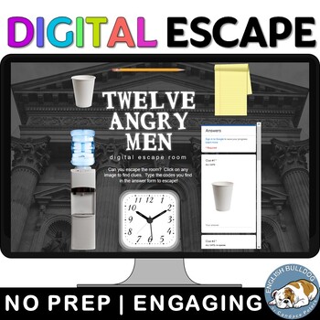 Preview of Twelve Angry Men Digital Escape Room Review Game Activity