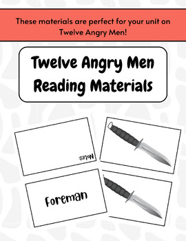 Preview of Twelve Angry Men Reading Materials
