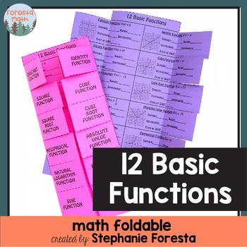 Preview of Twelve Basic Functions Math Foldable