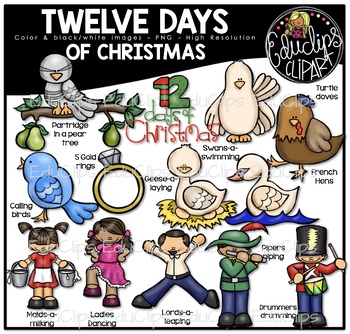 Preview of Twelve Days of Christmas Clip Art Bundle {Educlips Clipart}