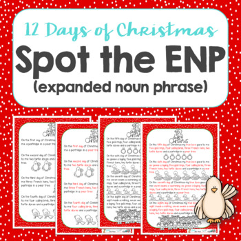 Preview of Twelve Days of Christmas Spot the Expanded Noun Phrase