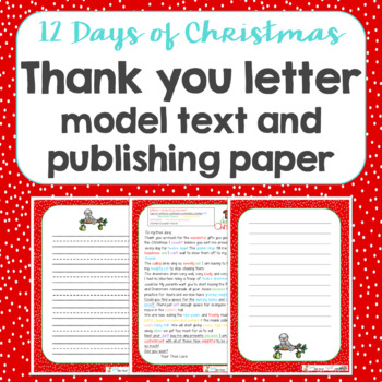 Preview of Twelve Days of Christmas Writing Thank You Letters