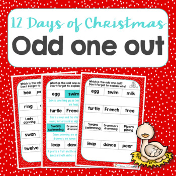 Preview of Twelve Days of Christmas Reasoning Odd One Out