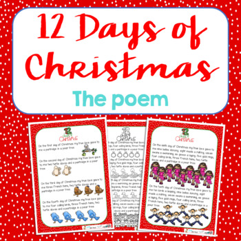 Preview of Twelve Days of Christmas Original Poem
