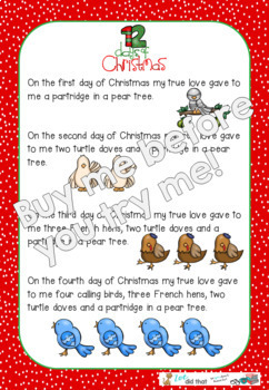 Twelve Days of Christmas Original Poem by Zoe Did That | TPT