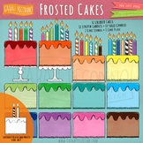 Frosted Cakes with Candles Clip Art - Birthday