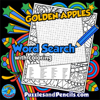 Preview of Twelve Labors of Hercules Word Search Puzzle | Golden Apples Wordsearch