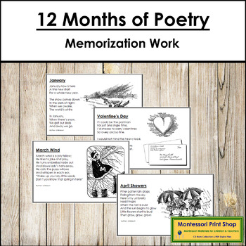 Preview of Twelve Months of Poetry - 12 Short Poems for Memorization - Primary