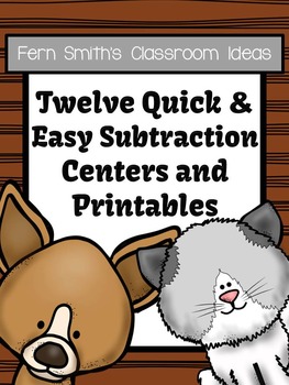 Preview of Twelve Subtraction Centers Quick and Easy to Prep Math Centers and Printables