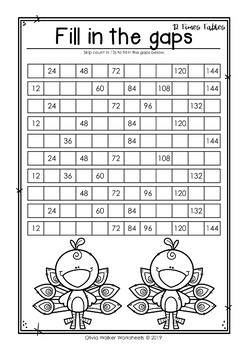 12 times table multiplication worksheets