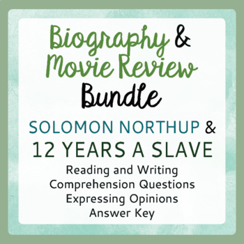 Preview of TWELVE YEARS A SLAVE Bundle: Memoir and Movie Activities PRINT and EASEL