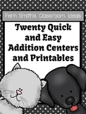 Twenty Addition Quick and Easy to Prep Math Center Games a