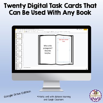 Preview of Twenty Digital Task Cards That Can Be Used With Any Book (Google Drive Edition)