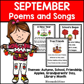 Preview of September Poems and Songs for Poetry Unit FREEBIE (Printable) and Google Slides
