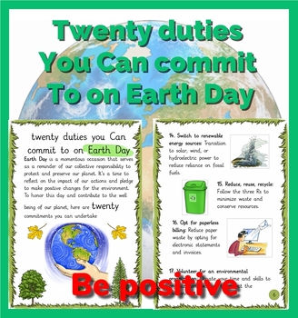 Preview of Earth day activities: Twenty duties you can commit to on