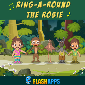 Preview of Ring-A-Round The Rosie (with lyrics) | Nursery Rhymes by EFlashApps