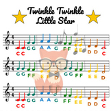 Twinkle Twinkle Little Star- Color Coded Sheet Music