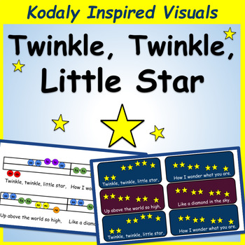 Preview of Twinkle, Twinkle, Little Star: Pentatonic Folk Song  | Kodaly Inspired Visuals