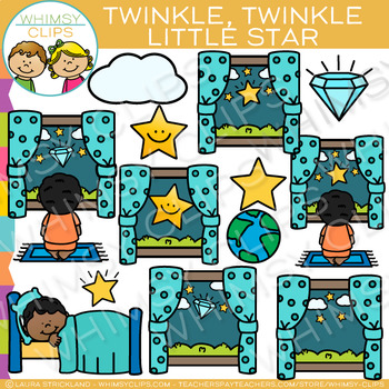 Preview of Twinkle Twinkle Little Star Nursery Rhyme Clip Art
