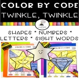 Twinkle Twinkle Little Star | Nursery Rhymes Color By Code