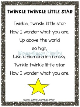 Twinkle Twinkle Little Star - Poetry Packet by Little Learning Corner