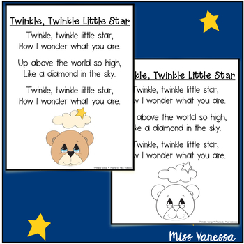 Twinkle, Twinkle Little Star Printable Poem - Music & Poetry Lyrics for ...