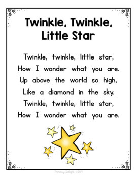 Classroom Classics Twinkle Twinkle Little Star Lyric Sheet - ELF