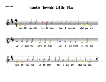 Twinkle Twinkle Little Star - Recorder Support