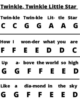 Twinkle Twinkle Little Star Recorder Karate With Letter Labels