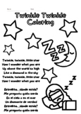 Twinkle Twinkle Little Star in Spanish Coloring Page