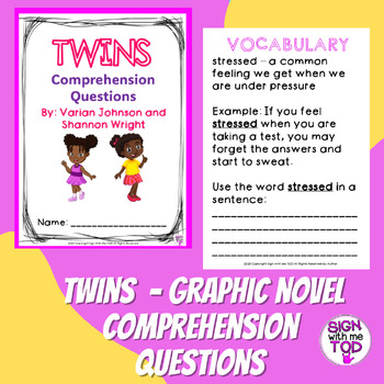 Preview of Twins Graphic Novel Comprehension Questions