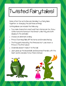 twisted fairy tale writing activities by english idea center tpt