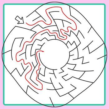 Center of the Maze - Vortex / Twisted Mazes Clip Art With Solutions
