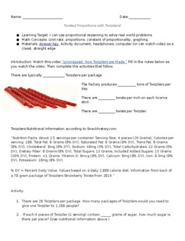 Preview of Twisted Proportions! Real World Proportions Activity w/ Constant Proportionality