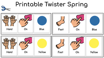 Preview of Twister Game (visually adapted game for Special Education: digital/printable)