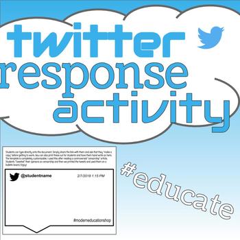Preview of Twitter Activity- Blank Tweet for reading/writing responses