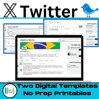 Preview of UPDATED Twitter Templates for Google Slides