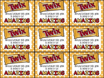 Twix Beginning of Year Gift Tag-Twix around, this year is going to be ...