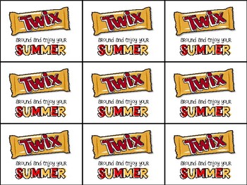 Twix End of Year Gift Tag-Twix around and enjoy your summer! | TpT