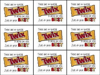 Twix Testing Motivation Treat Tags (Sweets Gift Tag) | TpT