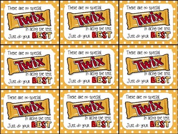 Twix Testing Motivation Treat Tags (Sweets Gift Tag) | TpT