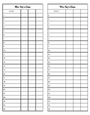 Two Column Class Roster Class List Checklist Template