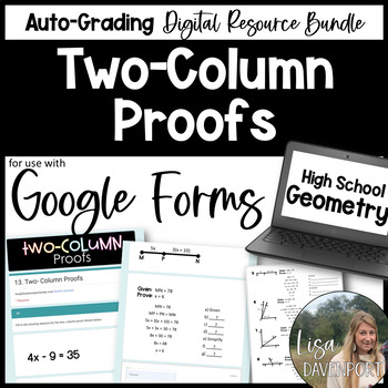 Preview of Two Column Proofs Google Forms Homework