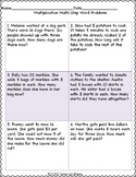 Multi-Step Multiplication Word Problems Worksheets