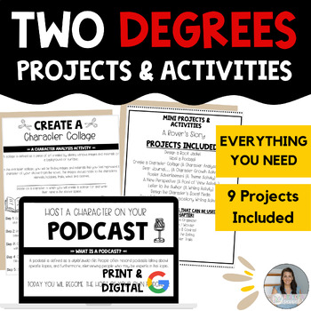 Preview of Two Degrees (Alan Gratz) - Projects & Activities - PDF & Google Included