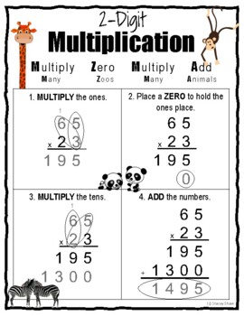 Preview of Two-Digit (2-Digit) Multiplication - Anchor Chart Study Guide