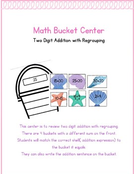 Preview of Two Digit Addition Center Activity