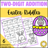 Two-Digit Addition Easter Riddles | Fun 2nd Grade Easter Math Worksheets