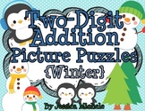 Two-Digit Addition Picture Puzzles {Winter}